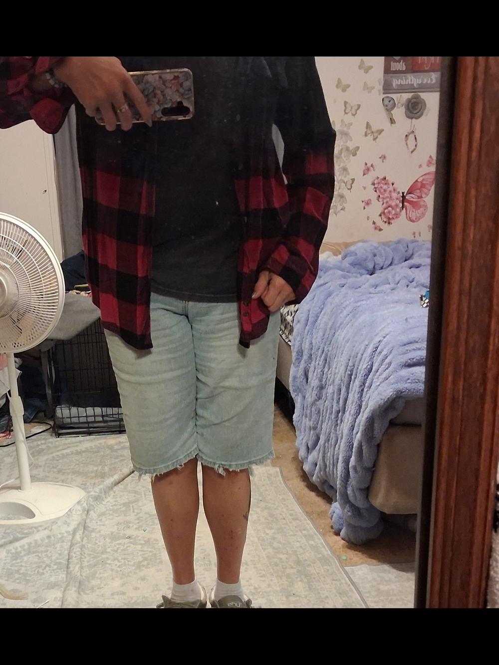 Black And Pink Dip Dye Flannel